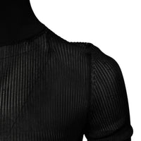 Dolce & Gabbana Black Knit Long Sleeves Turtleneck Slim Top