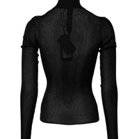 Dolce & Gabbana Black Knit Long Sleeves Turtleneck Slim Top