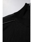 Dolce & Gabbana Black Knit Long Sleeves Turtleneck Slim Top