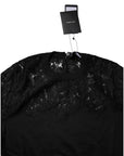 Dolce & Gabbana Black Floral Lace Long Sleeves Blouse Top