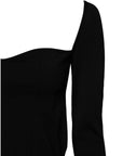 Dolce & Gabbana Black Square Neckline Long Sleeves Sweater