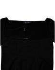 Dolce & Gabbana Black Square Neckline Long Sleeves Sweater