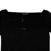Dolce & Gabbana Black Square Neckline Long Sleeves Sweater
