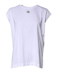 Dolce & Gabbana White Cotton Sleeveless Round Neck Tank Top