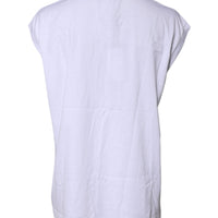 Dolce & Gabbana White Cotton Sleeveless Round Neck Tank Top
