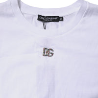 Dolce & Gabbana White Cotton Sleeveless Round Neck Tank Top