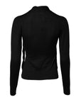 Dolce & Gabbana Black Cashmere Ascot Collar Long Sleeve Top