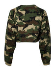 Dolce & Gabbana Multicolor Camou Cropped Sweatshirt Sweater
