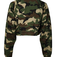 Dolce & Gabbana Multicolor Camou Cropped Sweatshirt Sweater
