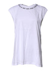 Dolce & Gabbana White Cotton Sleeveless Printed Tank T-shirt