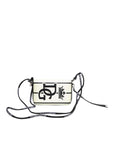 Dolce & Gabbana White Leather SICILY DG Crown Purse Cross Body Bag