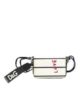 Dolce & Gabbana White Leather SICILY DG Crown Purse Cross Body Bag