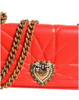 Dolce & Gabbana Red Leather Quilted Devotion Crossbody Phone Cover Bag