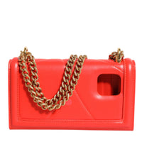 Dolce & Gabbana Red Leather Quilted Devotion Crossbody Phone Cover Bag