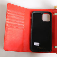 Dolce & Gabbana Red Leather Quilted Devotion Crossbody Phone Cover Bag
