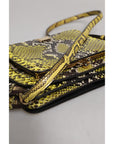 Dolce & Gabbana Green Exotic Leather DG Plaque Crossbody Clutch Bag