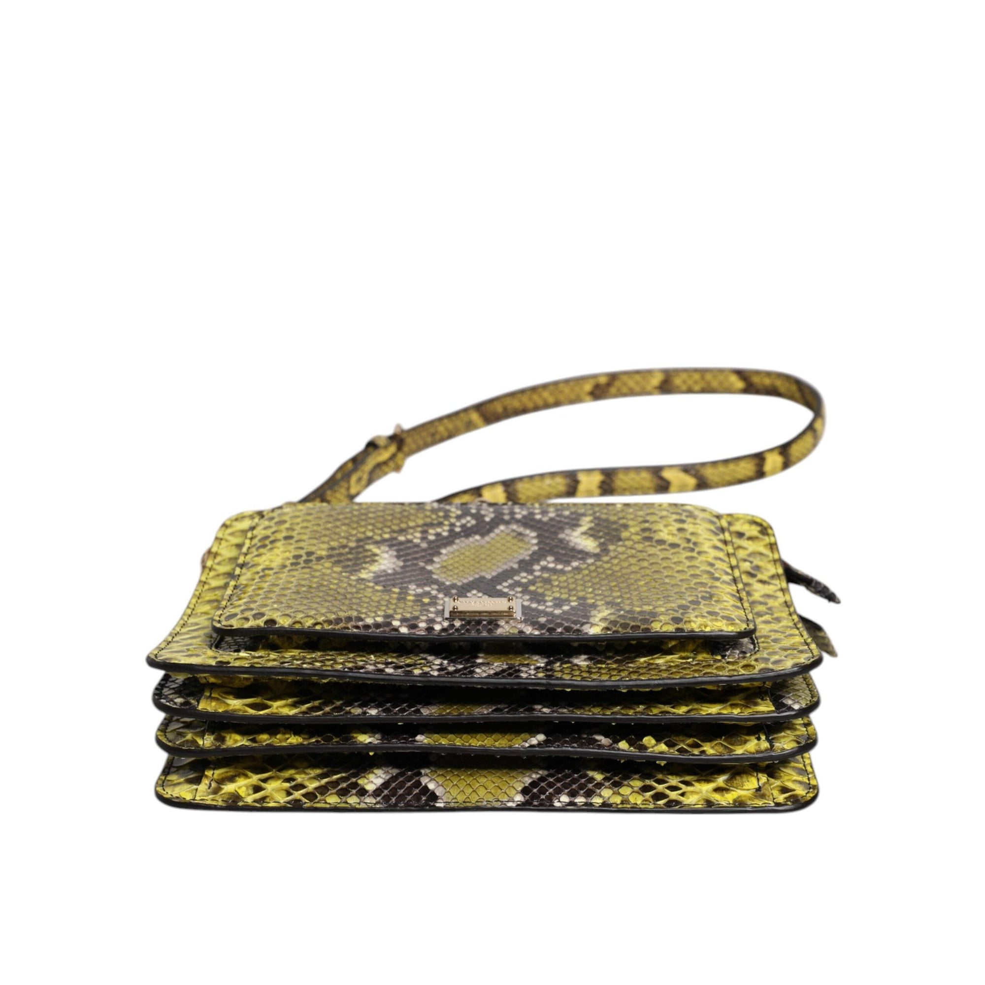 Dolce & Gabbana Green Exotic Leather DG Plaque Crossbody Clutch Bag