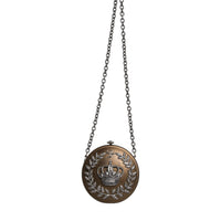 Dolce & Gabbana Gold Brass Metal DG Crown Clutch Crossbody Bag