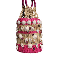 Dolce & Gabbana Multicolor Bucket Raffia Seashells Crystals Handbag Bag