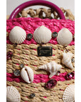 Dolce & Gabbana Multicolor Bucket Raffia Seashells Crystals Handbag Bag