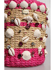 Dolce & Gabbana Multicolor Bucket Raffia Seashells Crystals Handbag Bag