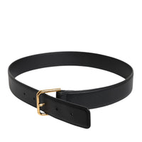 Dolce & Gabbana Black Leather Metal Buckle Classic Belt