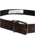 Dolce & Gabbana Brown Solid Leather Classic Waist Buckle Belt