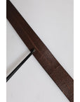 Dolce & Gabbana Brown Solid Leather Classic Waist Buckle Belt