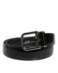 Dolce & Gabbana Black Solid Leather Classic Waist Buckle Belt