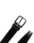 Dolce & Gabbana Black Solid Leather Classic Waist Buckle Belt