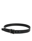 Dolce & Gabbana Black Leather Classic Metal Waist Buckle Belt