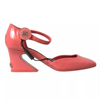 Dolce & Gabbana Peach Leather Ankle Strap Heels Sandals Shoes