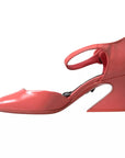 Dolce & Gabbana Peach Leather Ankle Strap Heels Sandals Shoes