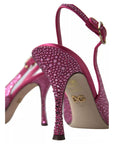 Dolce & Gabbana Pink Slingbacks Crystal Pumps Shoes