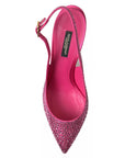 Dolce & Gabbana Pink Slingbacks Crystal Pumps Shoes