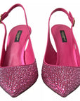 Dolce & Gabbana Pink Slingbacks Crystal Pumps Shoes