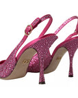 Dolce & Gabbana Pink Slingbacks Crystal Pumps Shoes