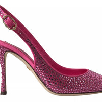 Dolce & Gabbana Pink Slingbacks Crystal Pumps Shoes