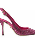 Dolce & Gabbana Pink Slingbacks Crystal Pumps Shoes