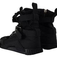 Dolce & Gabbana Black Nylon High Top Sorrento Sneakers Shoes