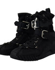 Dolce & Gabbana Black Nylon High Top Sorrento Sneakers Shoes