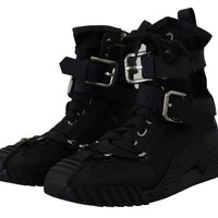 Dolce & Gabbana Black Nylon High Top Sorrento Sneakers Shoes