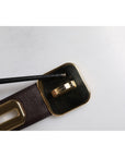 Dolce & Gabbana Dark Brown Leather Gold Rotating Buckle Belt