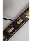 Dolce & Gabbana Dark Brown Leather Gold Rotating Buckle Belt