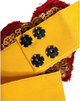 Dolce & Gabbana Yellow Stretch Wide Waist Heart Embellished Belt