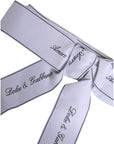 Dolce & Gabbana White Waist Ribbon Wide Bow Logo Belt