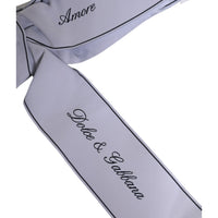 Dolce & Gabbana White Waist Ribbon Wide Bow Logo Belt
