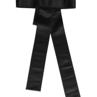 Dolce & Gabbana Black Satin Wide Waist Belt