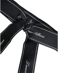 Dolce & Gabbana Black Waist Ribbon Wide Bow Logo Belt