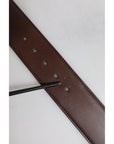 Dolce & Gabbana Brown Logo Engraved Metal Waist Buckle Belt